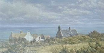 PETER MACE, oil on board, titled verso 'Llanwnda Church', signed lower right and date '90, 24.5cm