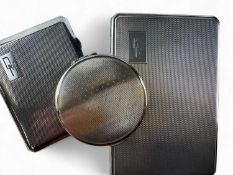 MODERN SILVER RECTANGULAR CIGARETTE CASE, Birmingham 1960, 12.5cm x 8.5cm, 182g, also another SILVER