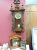 ELLIOTT WALNUT CASED MANTEL TIMEPIECE, for Garrard & Co., 21cm (h), also a modern chiming MANTEL