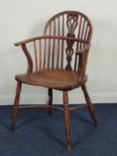 YEW WOOD LOW BACK WINDSOR CHAIR, early 19th century, 89 (h) x 57cms (w)  Provenance: private