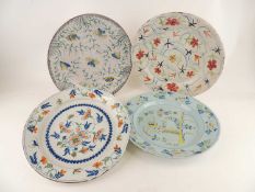 ENGLISH DELFT CHARGER, possibly Brislington, early 18th Century, decorated with butterflies, moths