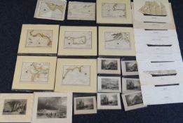 EIGHT WILLIAM MORRIS ENGRAVED SEA CHARTS, hand coloured, published circa 1800, six mounted in