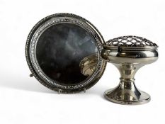 GEORGE V SILVER WAITER, Barker Brothers, Chester 1913, 18cms (diam.), 202g; and a modern silver