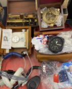 ASSORTED SCIENTIFIC ITEMS & OTHER COLLECTABLES, including late 19th century lacquered brass