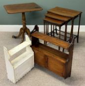 MIXED FURNITURE PARCEL, including mahogany two-door wall cupboard with open shelf, 64 (h) x 61 (w) x