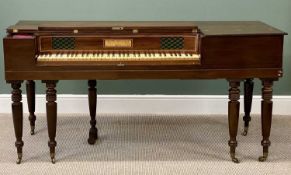 JOHN BROADWOOD & SONS, LONDON ROSEWOOD CASED SQUARE PIANO, 85 (h) x 174 (w) x 66cms (d)