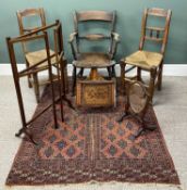 FURNISHINGS PARCEL, including Persian rug, 155 x 120cms, small pine corner cupboard with poker