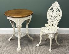 CIRCULAR PAINTED CAST IRON BAR TABLE, D. Lloyd Bar Fitter, Park Road, Aston, 73 (h) x 60cms (diam.);