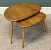 ERCOL 'PEBBLE' NEST OF TWO TABLES, 40 (h) x 65 (w) x 45cms (d) the largest Provenance: private