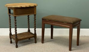 FURNITURE PARCEL, comprising oak centre table with oval shaped top, barley twist supports, 72 (h)