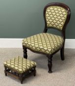 VICTORIAN MAHOGANY FRAMED NURSING CHAIR, 80 (h) x 51 (w) x 50cms seat depth, and rectangular