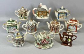 COLLECTION OF TEAPOTS, including Sadler themed teapots, and an Albion Pottery Chinese rose pattern