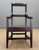EARLY 19TH CENTURY OAK CONWY VALLEY ARMCHAIR, 106 (h) x 57 (w) x 43cms (d) Provenance: believed from