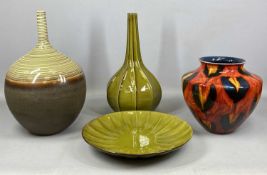 STUDIO POTTERY, Anita Harris vase, orange and black design, signed to the base, 27cms (h); large