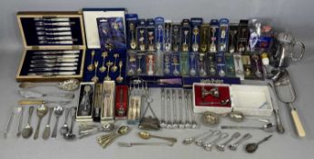 ASSORTED PLATED WARE, including a cased set of dessert knives and forks with mother of pearl