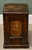 OAK COAL BOX, fall front with poker work decoration, 52 (h) x 31 (w) x 30cms (d) Provenance: