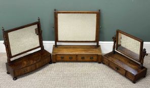 THREE 19TH CENTURY DRESSING TABLE MIRRORS, with rectangular plates, largest 61 (h) x 58 (w) x