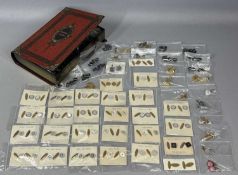 VINTAGE & LATER COSTUME JEWELLERY, including over 50 pairs of cufflinks, chain linked, mother of