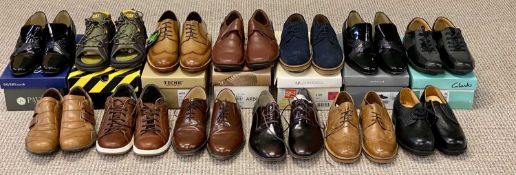 THIRTEEN PAIRS OF ASSORTED BROGUE STYLE SHOES, sizes 9-11, John Rocha, Pavers, Clarks, etc., new and