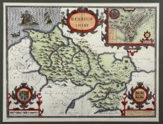 JOHN SPEEDE coloured map, limited edition (243/300), published October 1975, 36 x 47cms