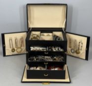 LARGE COLLECTION OF ANTIQUE, VINTAGE & MODERN COSTUME JEWELLERY, contained in a vanity case with