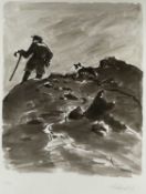 SIR KYFFIN WILLIAMS RA (1918-2006) limited edition (66/150) print - 'Farmer and Sheepdog', signed