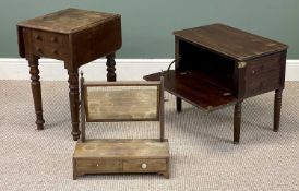 FURNITURE PARCEL comprising mahogany Pembroke table with drop leaves, two end drawers with turned