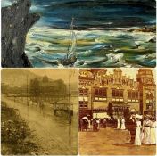 VARIOUS ARTISTS / MEDIUMS: EVAN ROBERTS oil on board - entitled verso 'Ger Arfordir Arfon', signed