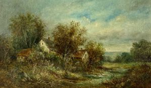 ‡ W. ELLIS (British, 19th century) oil on canvas - entitled verso 'On the Trent, Derbyshire', signed