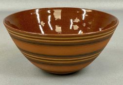 ABIGAIL NORTH, DARTMOUTH STUDIO TERRACOTTA BOWL, glazed to the interior with concentric rings to the