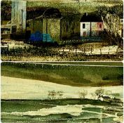 ‡ RAY EVANS RI (British, 1920-2008) pair of oils on board - entitled verso 'Winter Farm on Welsh