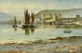 ‡ WARREN WILLIAMS (Welsh, 1863-1941) watercolour - 'Evening, Conway Castle from Marine Walk', 32.5 x