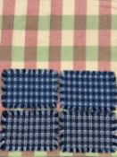 WELSH WOOLLEN BLANKET, cream, pink, and green check pattern, 240 x 210cms; with four Welsh woollen