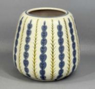 POOLE POTTERY FREEFORM VASE, YCS pattern, possibly by Sylvia Davis, printed marks to base, 18cms (h)