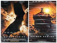 TWO ORIGINAL MOVIE POSTERS FOR 'BATMAN BEGINS', vinyl 170 x 110cms, and glossy paper 77 x 101cms