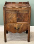 EARLY 19TH CENTURY MAHOGANY NIGHTSTAND, galleried top over drawer and double cupboards, with pull-