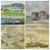 VARIOUS ARTISTS: H. ASHWORTH pair of watercolours - entitled 'Fishermen's Huts, Suffolk' and '