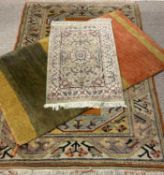 THREE CONTEMPORARY RUGS, comprising orange, 192 x 124cms; stripe, 150 x 90cms; and small
