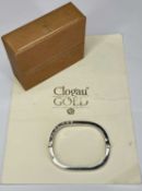 CLOGAU SILVER & ROSE GOLD 'CARIAD' BANGLE, approx. 60 x 50mms, in manufacturer's box, with