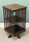 EDWARDIAN OAK REVOLVING BOOKCASE, 84 (h) x 45cms (w) Provenance: private collection Conwy