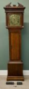 TORKINGTON, NEWCASTLE OAK LONGCASE CLOCK, 18th century, square brass dial with date arch Provenance: