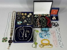 COSTUME JEWELLERY, Swarovski floral brooch, in box with certificate, assorted designer jewellery, in