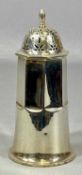 GEORGE V SILVER SUGAR CASTER, of panelled circular form, with pierced cover, Wilmot Manufacturing