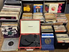 LARGE COLLECTION OF LP & SINGLE RECORDS, various genres including 60s and 70s rock, rock and roll,