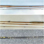 THREE VINTAGE FISHING RODS, Bennetts of Sheffield 10ft three-piece split cane 'The Bower'; two-piece