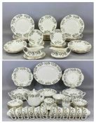 ROYAL CROWN STAFFORDSHIRE PEAR BLOSSOM DINNER & TEA SERVICE, comprehensive set including two