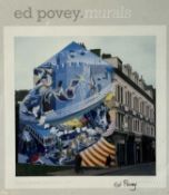 ‡ ED POVEY (b. 1951) murals poster for Helter-Skelter, Caernarfon 1979, signed lower right in pen,