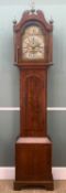 GEORGE II STYLE 8-DAY LONGCASE CLOCK, later brass dial with silvered chapter ring bearing date '