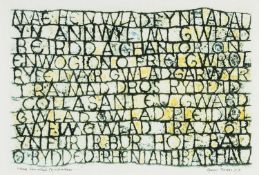 ‡ OGWYN DAVIES limited edition (artist proof) print - entitled 'Mae Hen Wlad Fy Nhadau', signed,