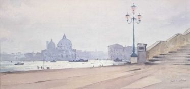 ‡ GARETH THOMAS (Welsh 1955-2019) watercolour - entitled verso 'Venice Afternoon, Toward the Salute'